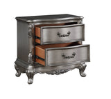Antique Silver Synthetic Wood Nightstand - Omega Lifestyles