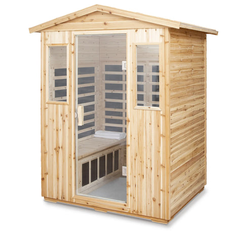 Four Person Old Fir Far-Infrared Outdoor Sauna Room - Omega Lifestyles