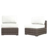 2-Piece Modern Grey Wicker Patio Seating Set With Cushions - Omega Lifestyles