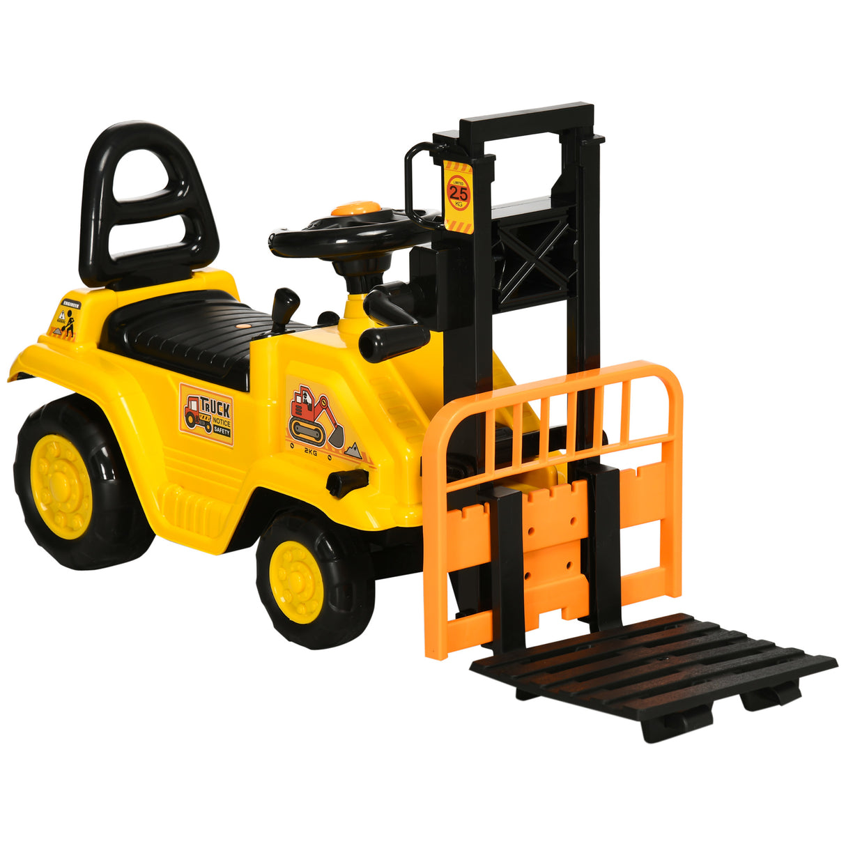 Kids Ride-On Forklift Toy With Functional Fork and Storage