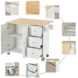 Rolling Mobile Kitchen Island With Solid Wood Top And Storage Cabinet - Omega Lifestyles