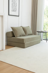 Foldable Corduroy 2-Seat Sofa Bed With Mattress - Omega Lifestyles