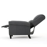 Charcoal Fabric Push Rack Recliner With Rubberwood Legs - Omega Lifestyles