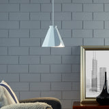 Midcentury Modern White Iron Pendant Lamp