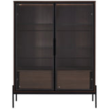 Modern Minimalist LED Curio Cabinet With Tempered Glass Doors - Omega Lifestyles