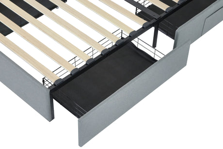 Twin Upholstered Bed Frame With USB Charging Station - Omega Lifestyles