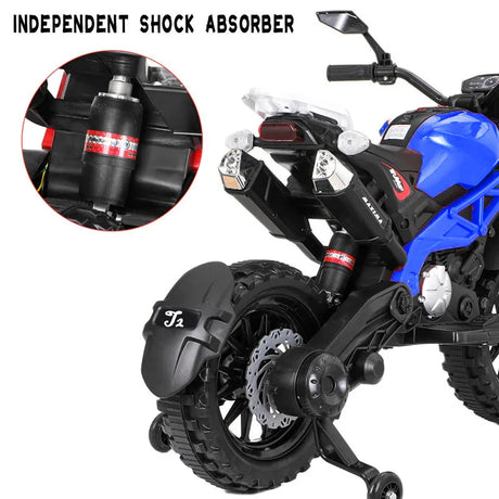 12V Kids Electric Ride-On Motorcycle With Training Wheels - Omega Lifestyles