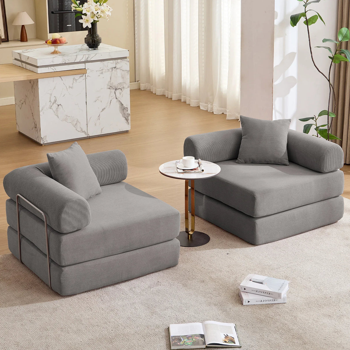 Modular Corduroy Folding Convertible Sofa Bed - Omega Lifestyles