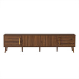 Modern Walnut Fluted Door 78-Inch TV Stand - Omega Lifestyles