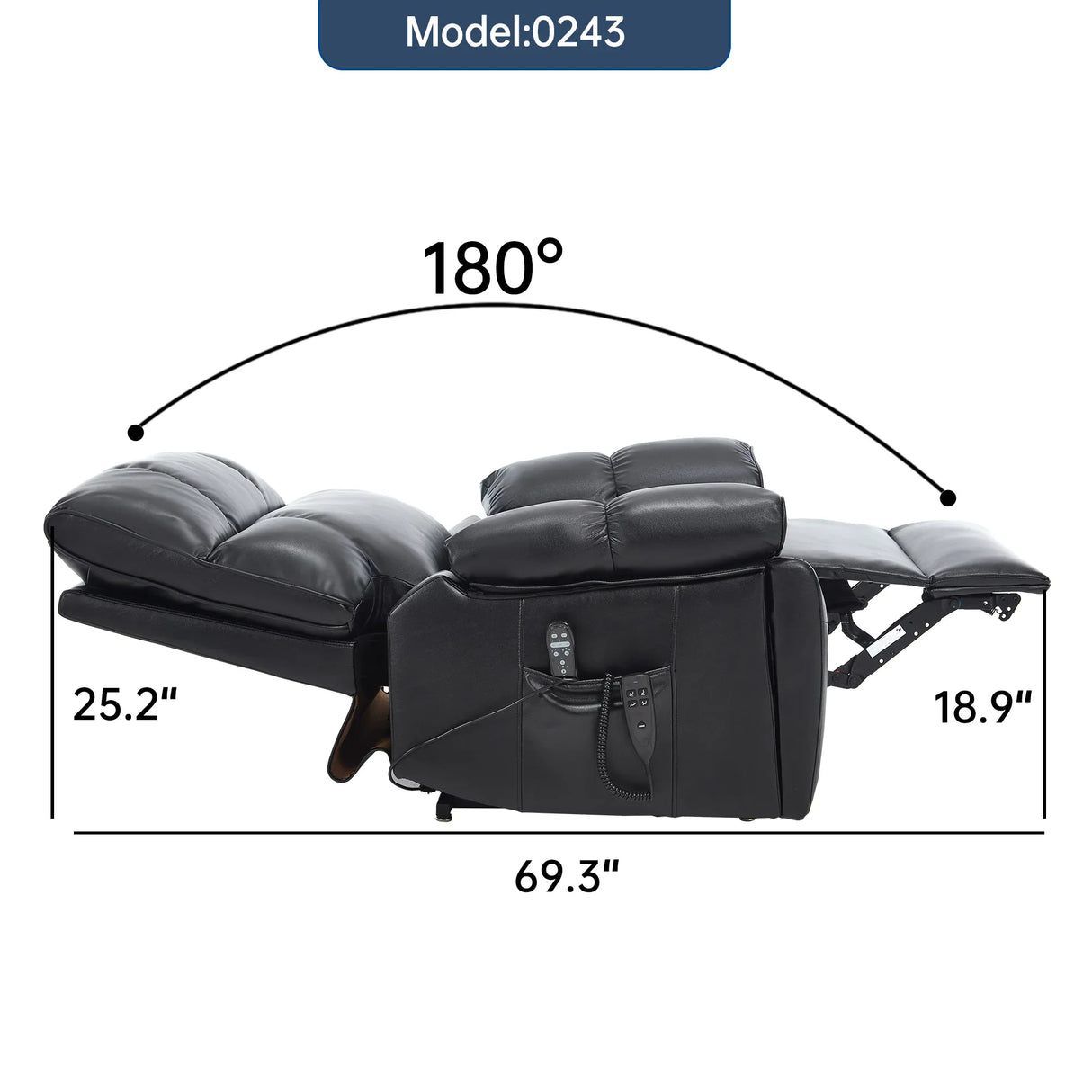 Medium Firm Faux Leather Power Lift Massage Recliner Chair - Omega Lifestyles