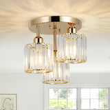 Modern 3-Light Crystal Semi Flush Mount Ceiling Light