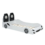 Twin Race Car-Shaped Wood Platform Bed With LED - Omega Lifestyles