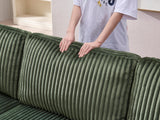 Modern Convertible U-Shaped Corduroy Fabric Sofa - Omega Lifestyles