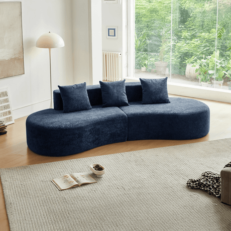 Modern Curved Velvet 5-Seater Armless Sectional Sofa - Omega Lifestyles