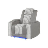 Modern Grey Power Recliner With Power Headrest LED Lighting - Omega Lifestyles