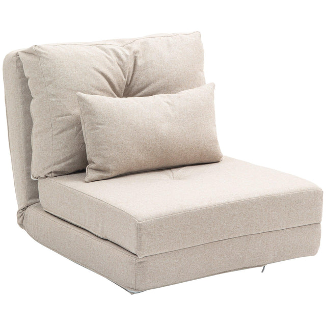 Convertible Folding Linen Floor Sofa Bed With Adjustable Backrest - Omega Lifestyles