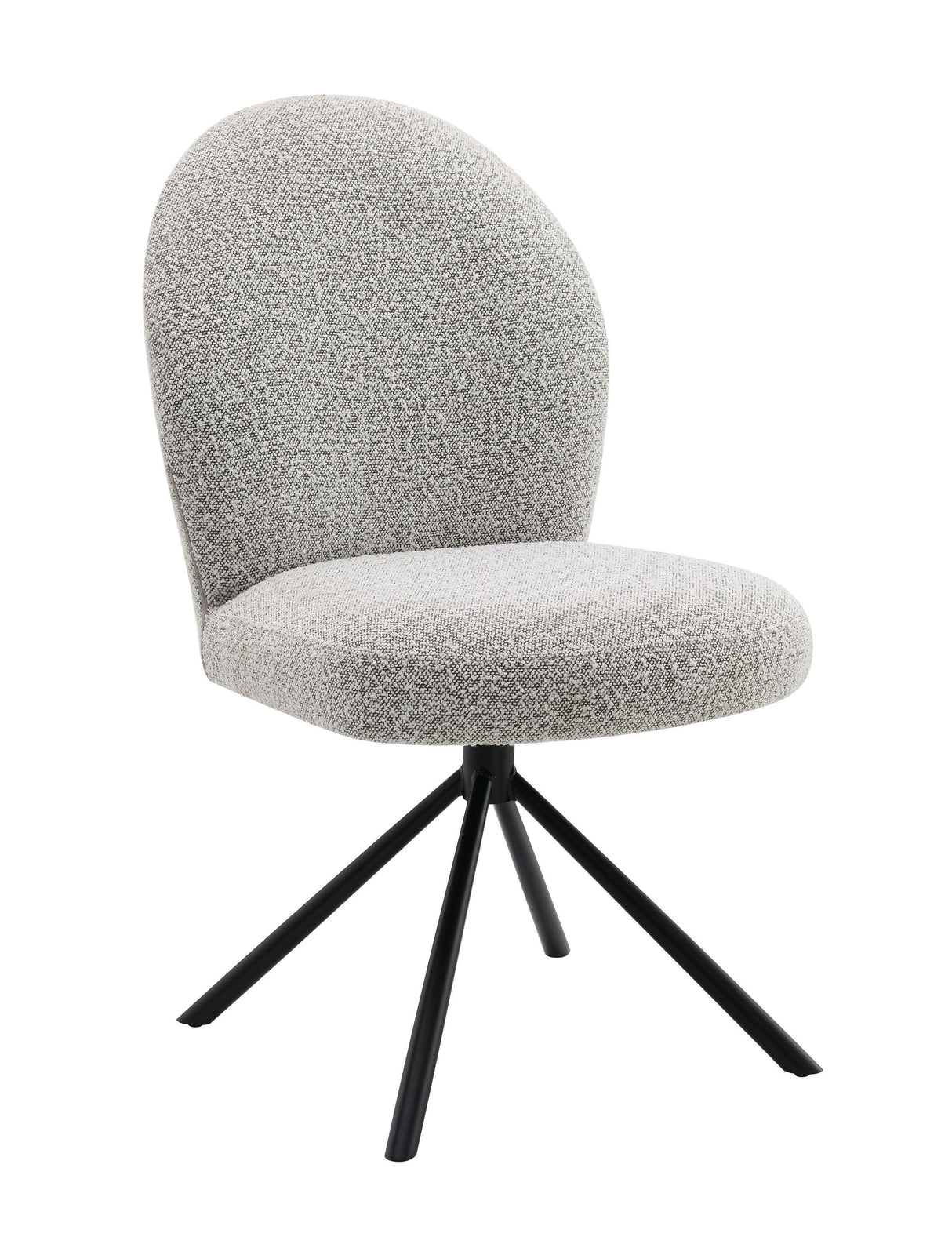 Set of 2 Gray Boucle Upholstered Swivel Side Chairs - Omega Lifestyles