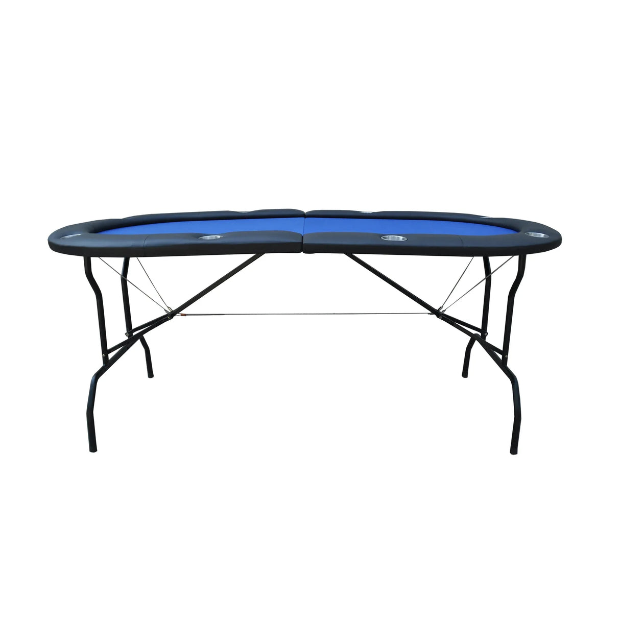 73-Inch Foldable Felt Oval Casino Game Poker Table - Omega Lifestyles