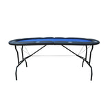 73-Inch Foldable Felt Oval Casino Game Poker Table - Omega Lifestyles