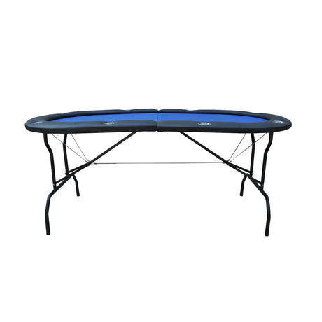 73-Inch Foldable Felt Oval Casino Game Poker Table - Omega Lifestyles