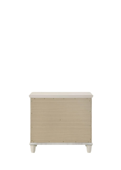 White Acrylic Two-Drawer Nightstand With Smooth Glide Storage - Omega Lifestyles