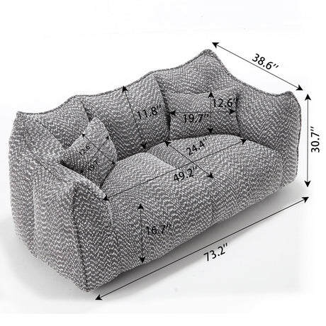 Dual Chenille Bean Bag Chair With High Resilience Foam Core - Omega Lifestyles