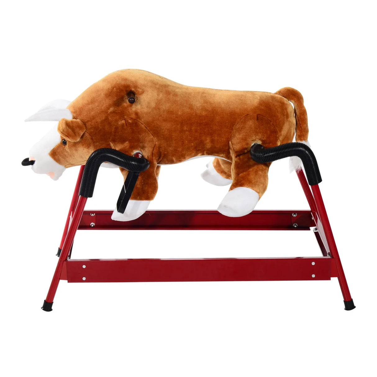 Plush Brown Kids Spring Rocking Bull Toy - Omega Lifestyles