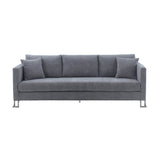 Contemporary Gray Fabric Upholstered 4-Seat Sofa - Omega Lifestyles