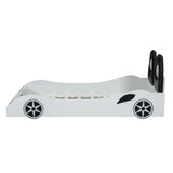 Twin Race Car-Shaped Wood Platform Bed With LED - Omega Lifestyles