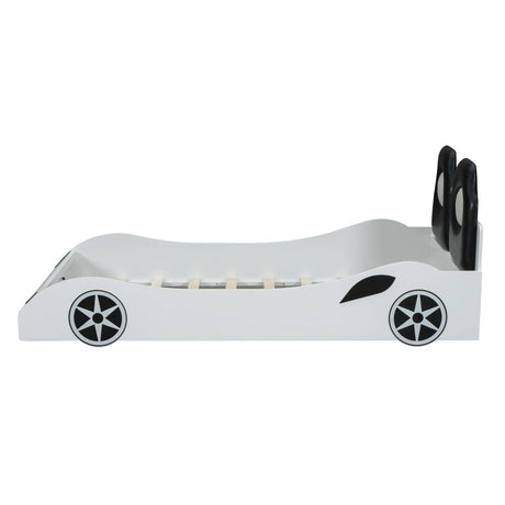 Twin Race Car-Shaped Wood Platform Bed With LED - Omega Lifestyles