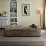 Full Size Plush Corduroy Foam Folding Sofa Bed With Pillows - Omega Lifestyles