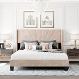 Queen Velvet Upholstered Platform Bed Frame - Omega Lifestyles