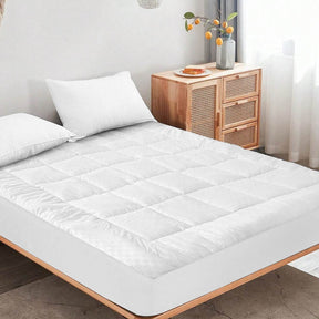 Ultra-Plush White Cotton Embossed Mattress Bedspread Queen - Omega Lifestyles