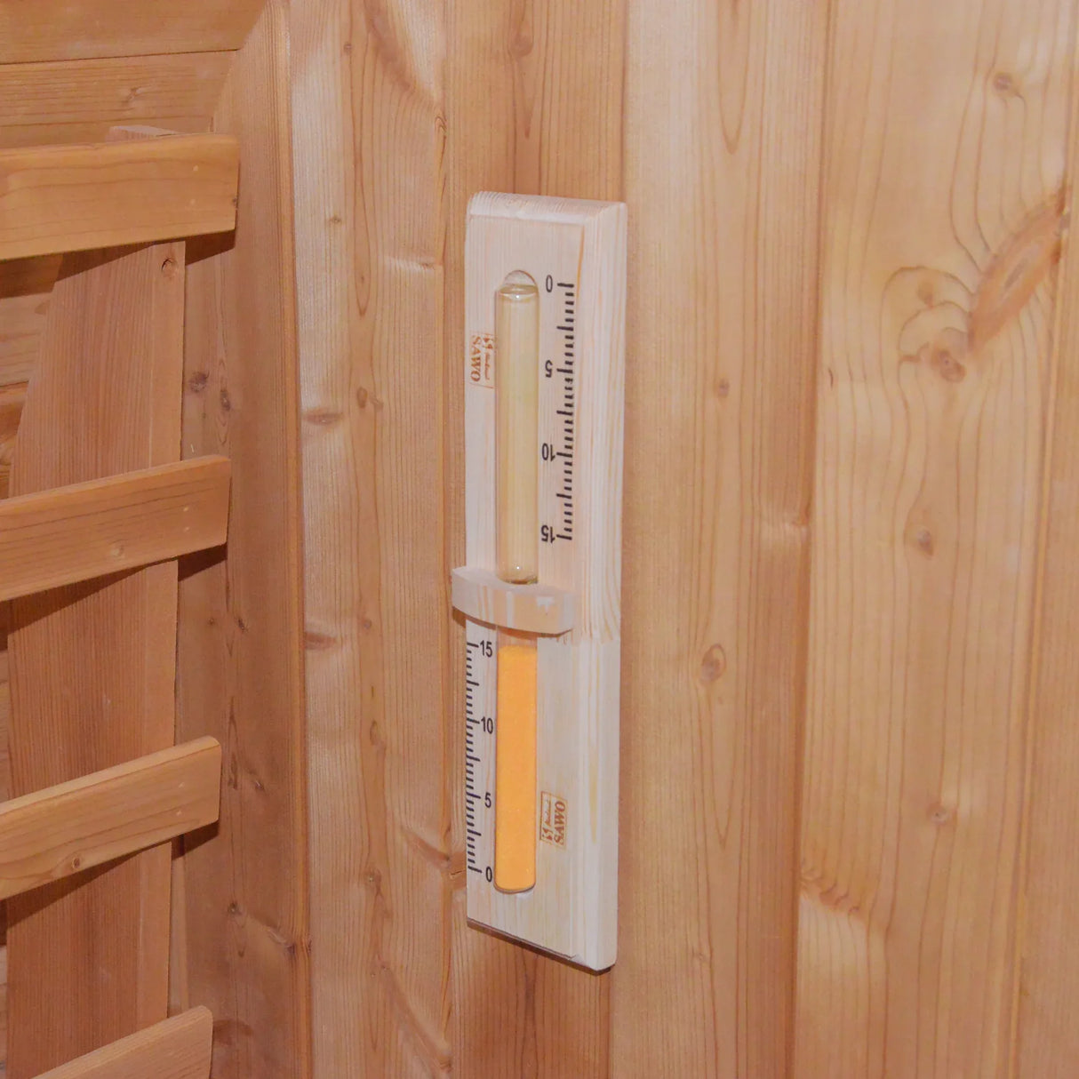 Metal Stove Heated Carbonized Spruce Wood Sauna Seat - Omega Lifestyles