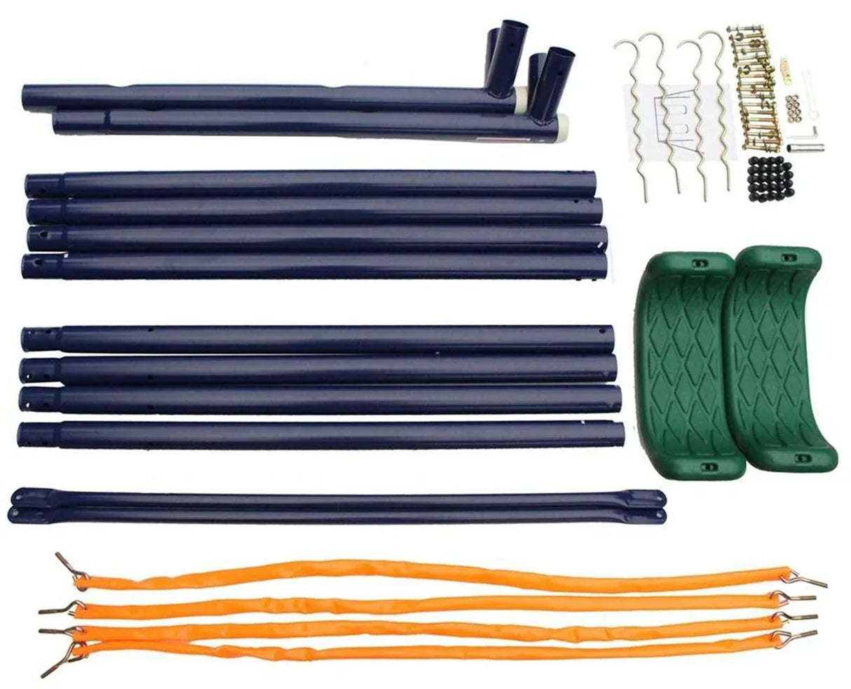 Children’s Two-Station Blue Polyethylene Swing Set - Omega Lifestyles