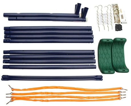 Children’s Two-Station Blue Polyethylene Swing Set - Omega Lifestyles