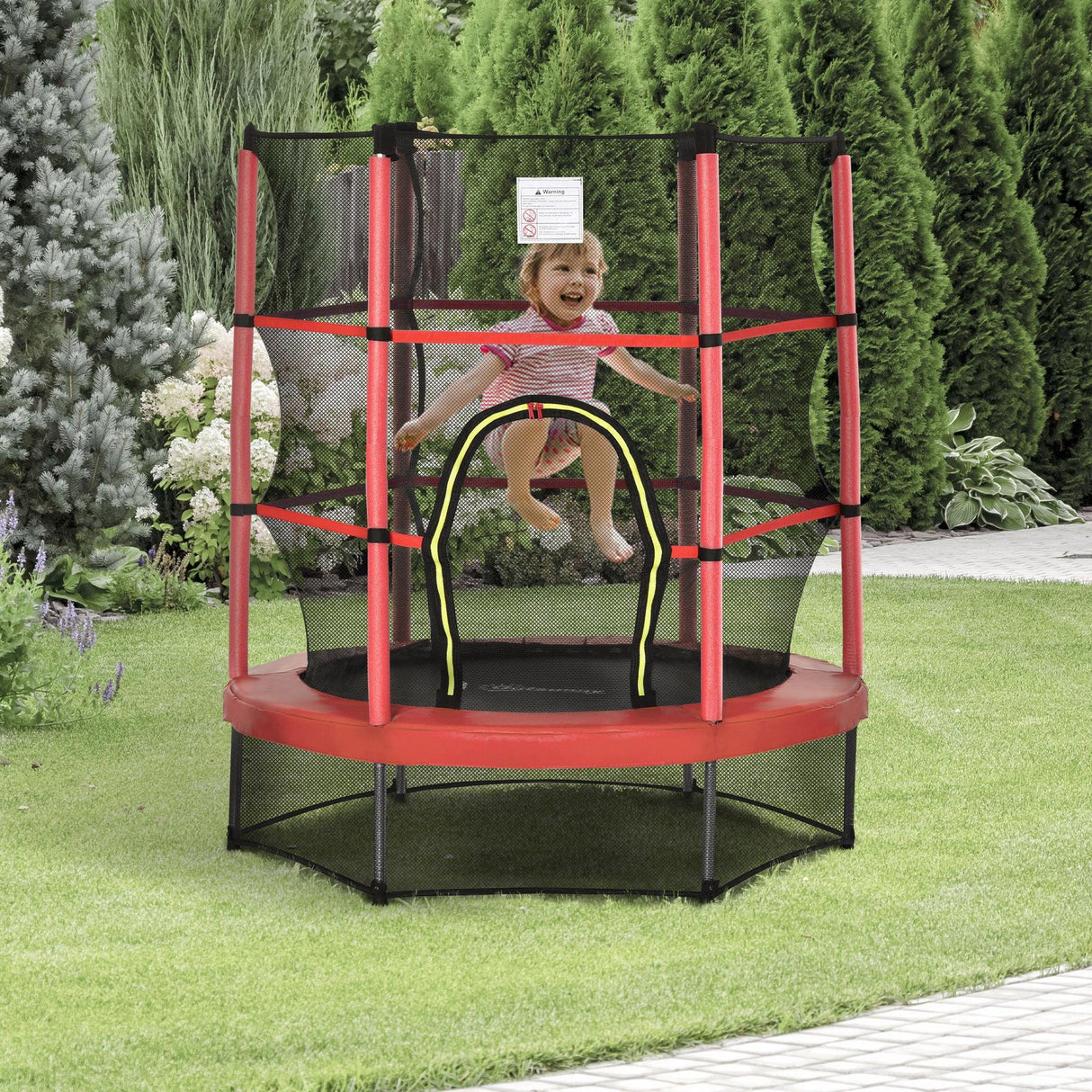 Kids Springless Indoor Outdoor Safety Trampoline With Net - Omega Lifestyles