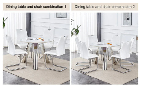 42-Inch Round Sintered Stone Dining Table With Chairs - Omega Lifestyles