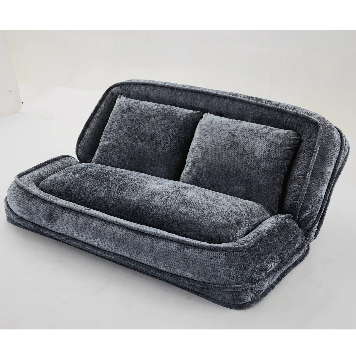 Convertible Adjustable Chenille Loveseat Lazy Sofa Bed - Omega Lifestyles