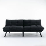 Black Upholstered Convertible Twin Sofa Bed With Foam Cushion - Omega Lifestyles