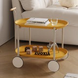 Antique Yellow Artsy Mobile Kitchen Storage Cart - Omega Lifestyles