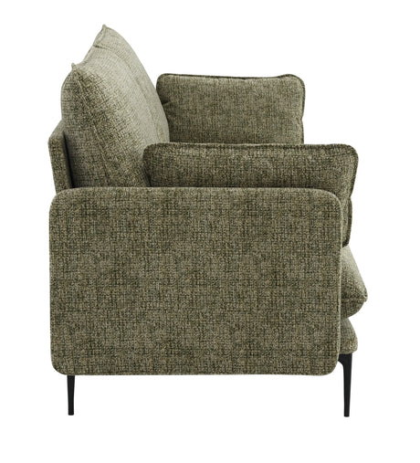 Green Chenille Compressed Cushion 2-Seat Sofa - Omega Lifestyles