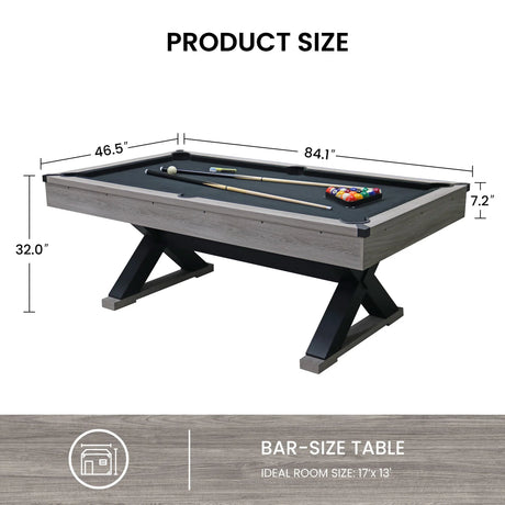 Rustic Industrial 84-Inch MDF Billiards Table With Accessories - Omega Lifestyles