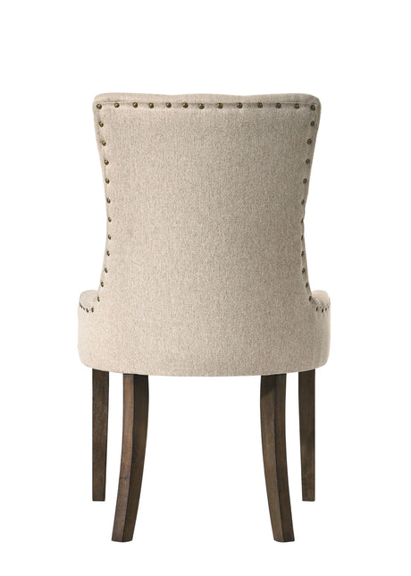 Beige Fabric Upholstered Side Chair Set of 2 - Omega Lifestyles
