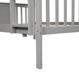 Full Over Full Solid Wood Gray Bunk Bed - Omega Lifestyles