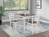 5-Piece Farmhouse White Oak Counter Height Dining Set - Omega Lifestyles