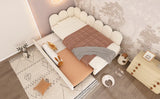 Beige Velvet L-Shaped Twin Daybed With Pull-Out Trundle - Omega Lifestyles