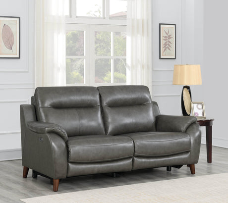 Top Grain Leather Reclining Power Sofa With Footrest Headrest - Omega Lifestyles