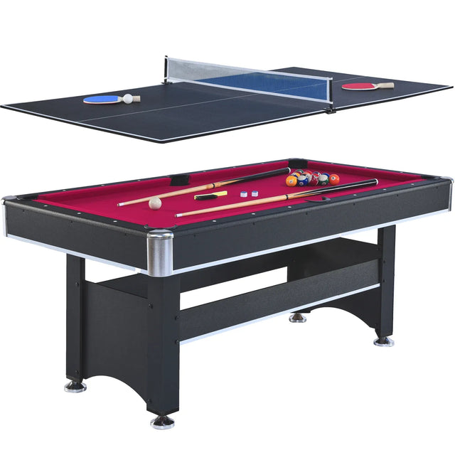 6-Foot Engineered Wood Pool Table With Tennis Top - Omega Lifestyles