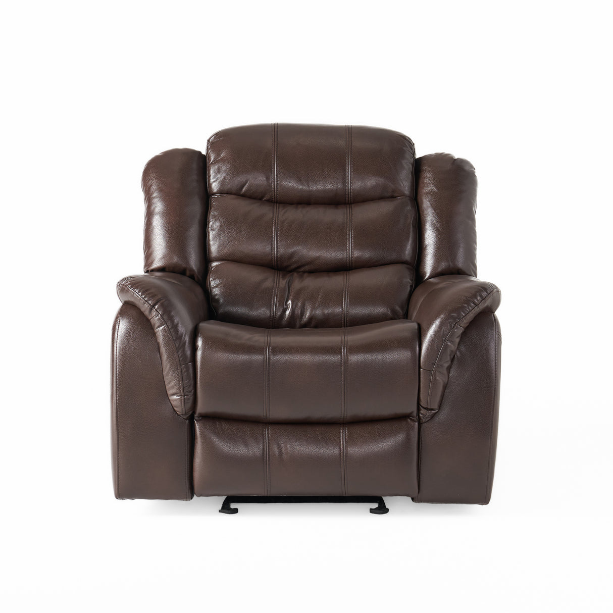 Classic Dark Brown Plush PU Glider Recliner Chair
